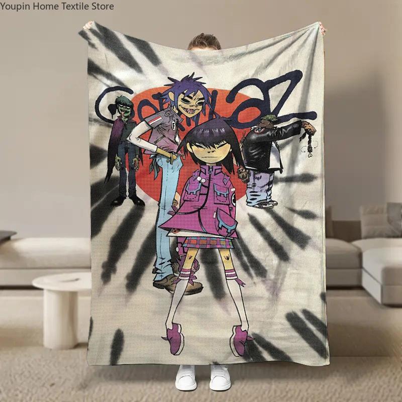 Виртуальная аниме рок-группа G-Gorillaz Мягкие одеяла, Сохраняющее тепло одеяло-плед, Удобное одеяло для пикника, Кровати, Дивана, Дома, Спальни