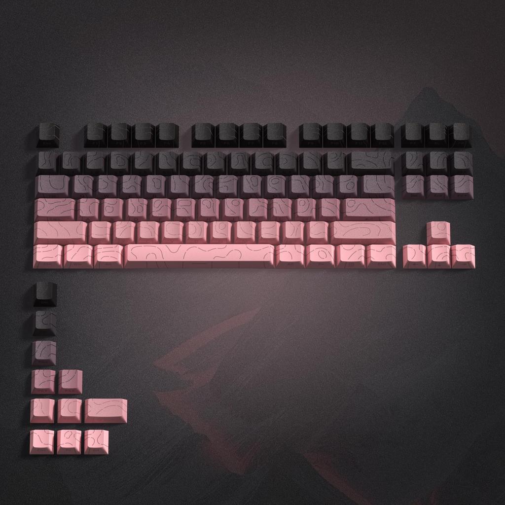 98-Key Contour Keycaps, 4.0 Cherry Profile, Side Engraving (Pink)