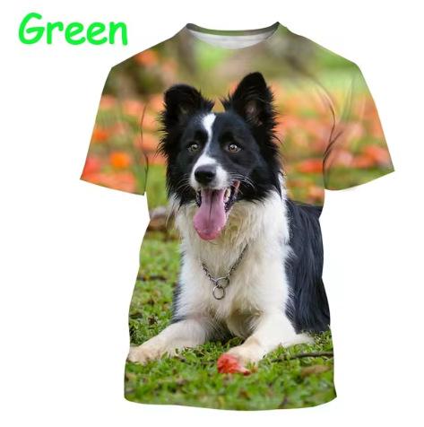 Border Collie 3D Printed T-Shirt Cute Puppy Printed O-Neck Short Sleeve T-Shirt Men Women Men