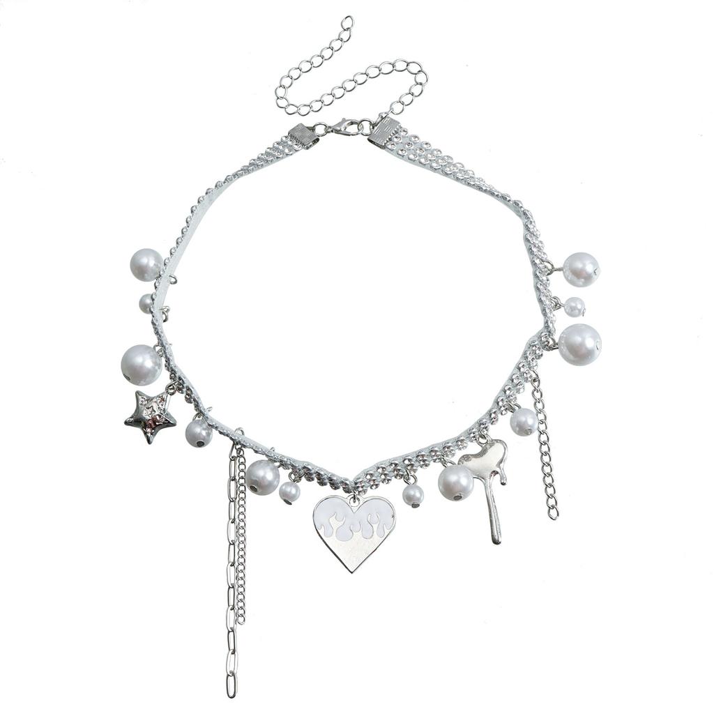 Дизайн ювелирных изделий Легкая роскошь Полностью бриллиантовое колье Кисточка Крест Бабочка Любовь Ожерелье Цепочка для ключицы