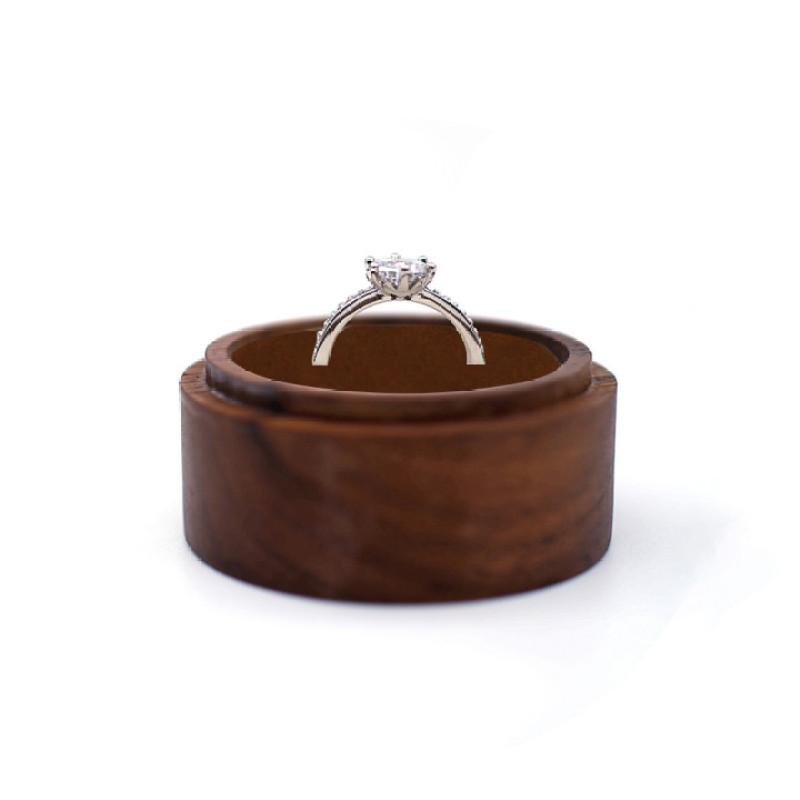Деревянный футляр для колец с открытым окном, прозрачная шкатулка для драгоценностей для предложения, помолвки, свадебной церемонии