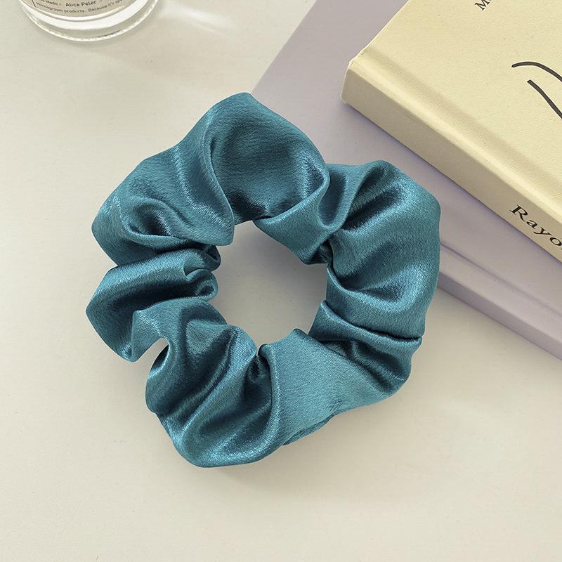 Satin Pig Large Intestine Hair Band Solid Color Fabric Head Flower European and American Headrope Rubber Band Hair Accessories