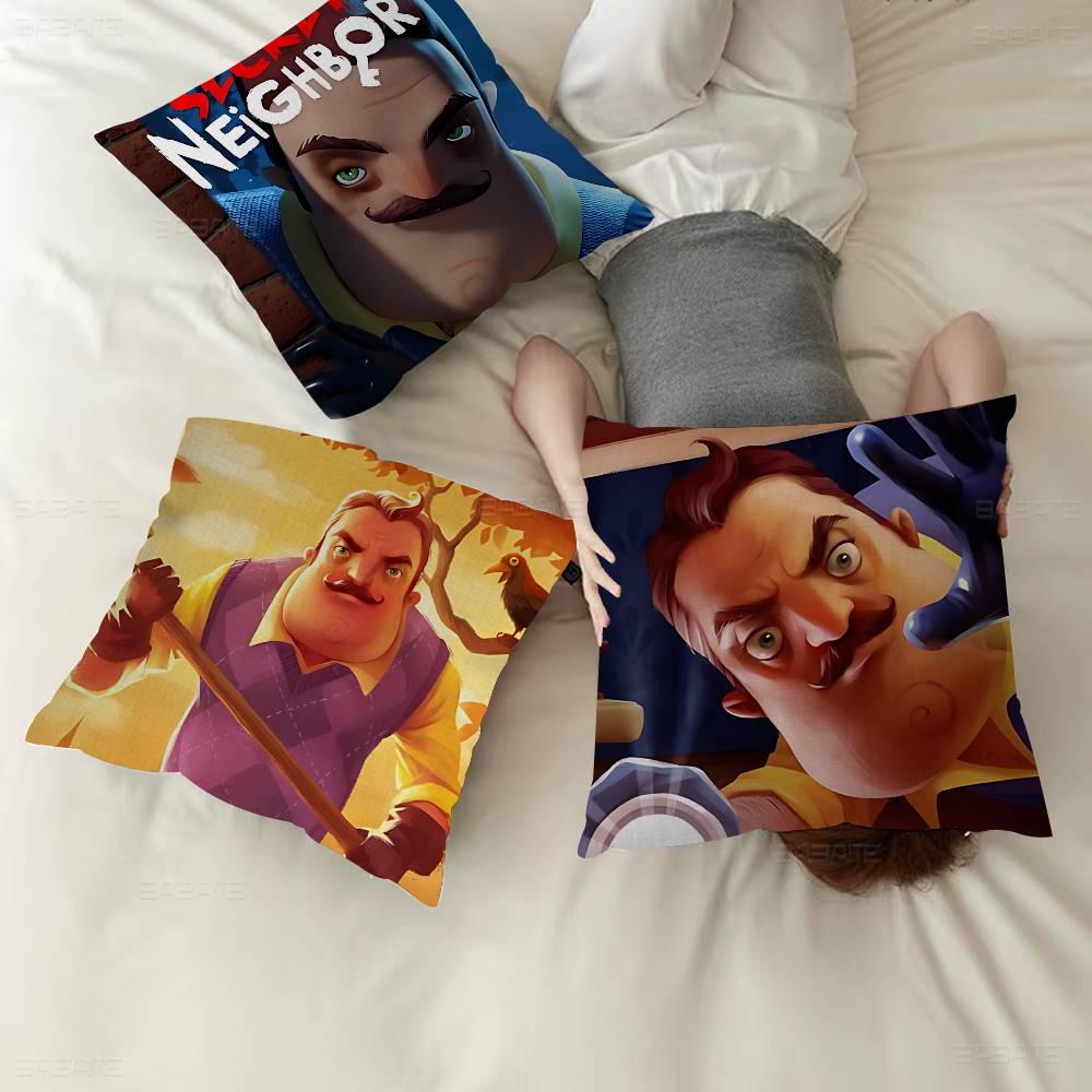 Popular Horror Game H-Hello N-Neighbor 2 Pillow Cover Sofa Cushion Cover Home Room Decoration Children Gift
