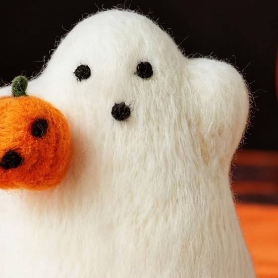 Хэллоуинский войлочный призрак с тыквой, ручной работы, мини-войлочный призрак, тыква, коллекционные настольные украшения для многоярусного подноса, полки, стола, домашнего декора