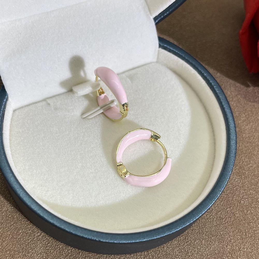 Цинк Цинковый сплав Эмаль Серьги-кольца Круглые серьги-кольца Винтажные серьги с капающим маслом Вечеринка