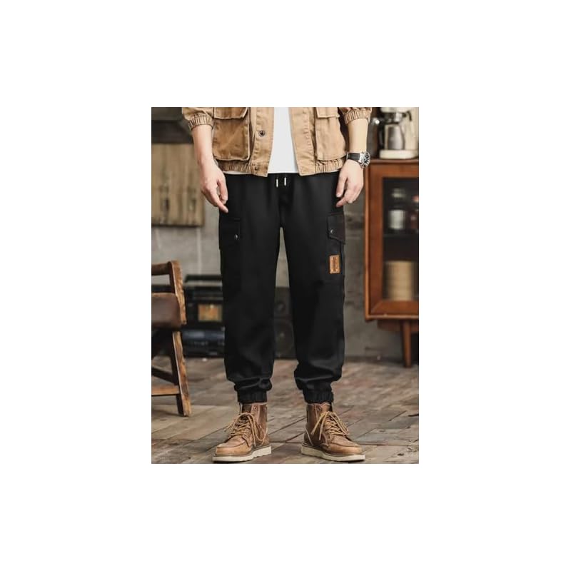 Lymio Men Cargo || Men Cargo Pants || Men Cargo Pants Cotton || Cargos for Men (Cargo70BlackL)