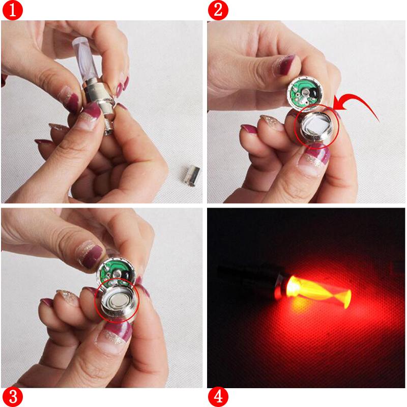 2Pcs LED Neon Wheel Lights Waterproof Tire Valve Caps Flash Lamp for Car Motorcycle Bicycle Universal Wheel Accessories