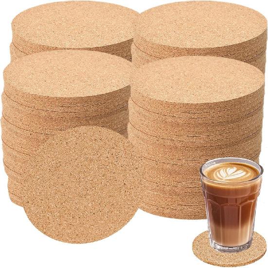 16pcs Cork Coaster for Drink Round Absorbent Tea or Coffee Coaster Cork Bulk Blank DIY Craft Gifts Coasters Warm Gifts Relatives and Friends in