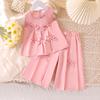 Sweet Set Girl's Spring/Summer Children's Sleeveless Bow Top + Trousers Two-piece Set