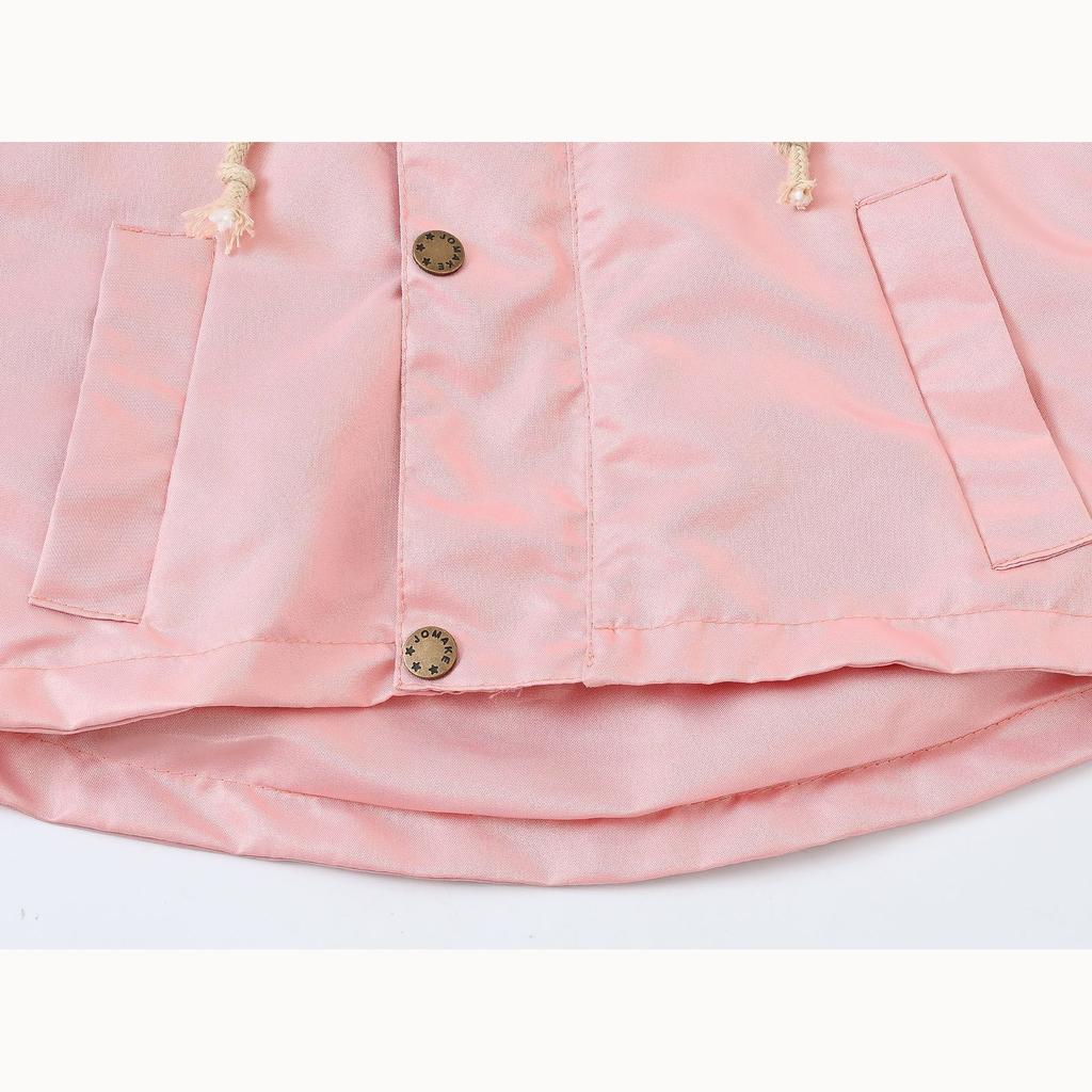 Детские куртки Детская одежда Однотонная ветровка для мальчиков и девочек с поясом Среднего и большого размера Детское осеннее пальто с капюшоном Съемный