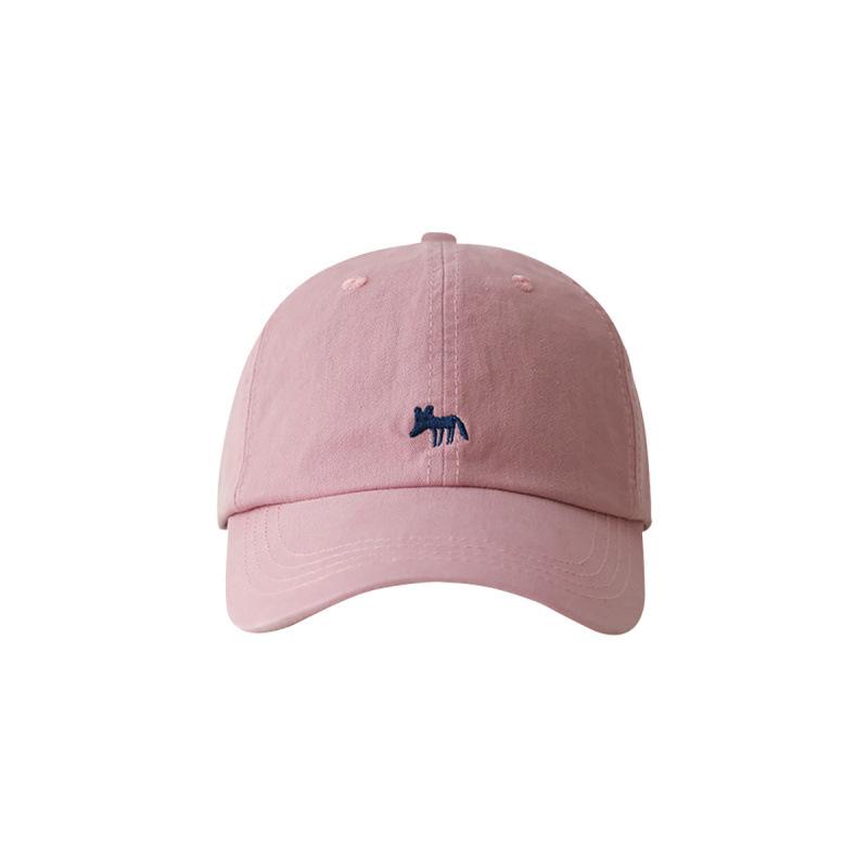 Little Fox Embroidered Baseball Cap For Girls Spring And Summer Versatile Wide-Brimmed Hat High Quality Soft Top Hat For Men