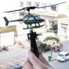 Wuzhou-5pcs Flying Helicopter Set Realistic Pull String Flying Chopper With Launcher For Kids Mixed Color Mixed Pattern