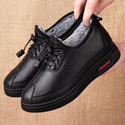 Старые пекинские хлопковые туфли, Зимние теплые тканевые туфли, Водонепроницаемые нескользящие хлопковые туфли на мягкой подошве для пожилых людей, Женские