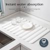 Складной коврик для сушки посуды из диатомита 24x16 дюймов, быстросохнущий впитывающий коврик