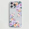 Цветной цветочный принт Прозрачный ударопрочный чехол для телефона iPhone 16 Pro Max 15 Pro 14 13 12 11 Жесткий ПК Защита линз Тонкий прозрачный бампер Чехол