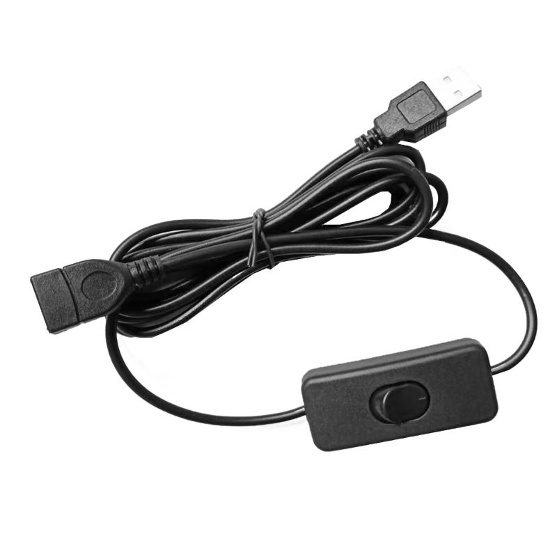 USB-удлинитель с переключателем, 2 м, USB-кабель от штекера к разъему для передачи данных и питания, подходит для USB-гарнитур
