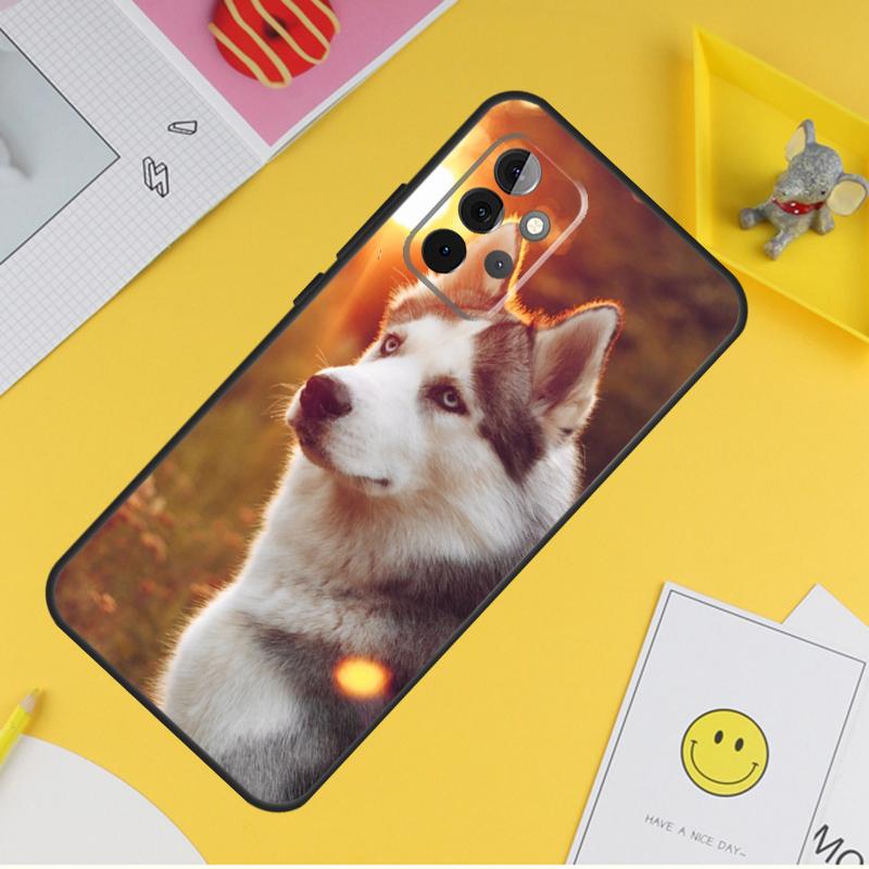 Чехол для телефона с изображением щенка хаски для Samsung Galaxy A53 A33 A13 A12 A32 A52 A14 A34 A54 A15 A25 A35 A55 A71 A51