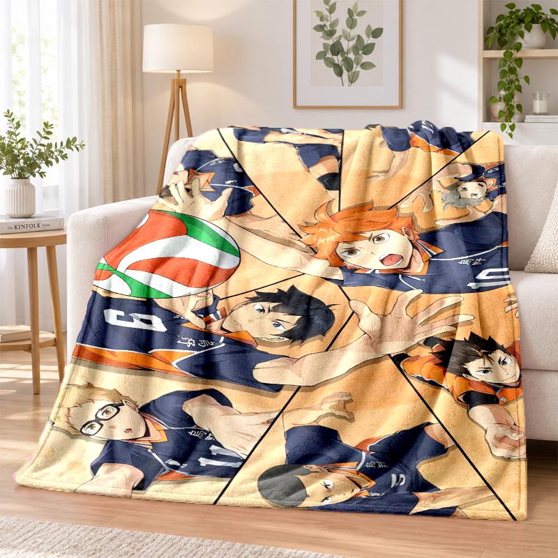 Haikyuu Flannel Throw Blanket Soft Warm Cozy For Sofa Bed Indoor Home Bedroom Use