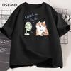 Funny Cat Fan T-shirt Men Women Summer Round Neck Short Sleeve Tshirt Breathable Streetwear Oversized Tee Casual High Quality
