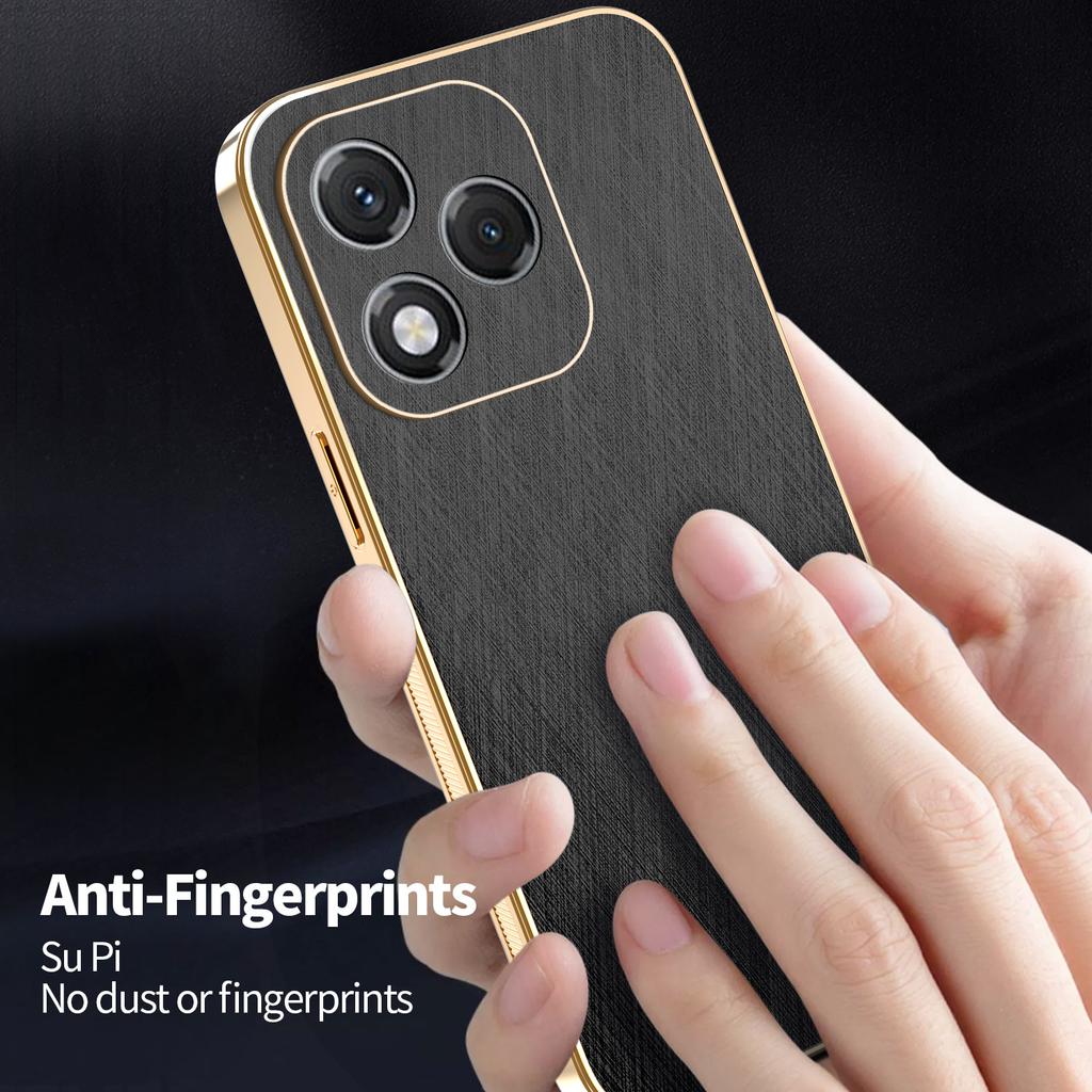 KADEM For Honor 400 Lite Case Electroplating Silk Texture PU+TPU Phone Back Cover