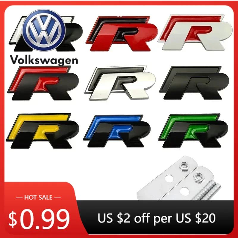 2026 Hot VOLKSWAGEN Metal Car Front Trunk Logo Grille Emblem for Volkswagen VW R Line Tiguan Bora Golf Passat Touran Jetta CC Be zf5