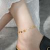 Korean-Style Titanium Steel Daisy Anklet for Women: Fashionable, Versatile, Trendy, Mori Girl-Inspired, Non-Fading Design