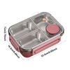 Large Capacity Lunch Organizer Kids Stainless Steel Lunch Box Leakproof Salad Box  With 3 Compartments Portable Lunch Containers