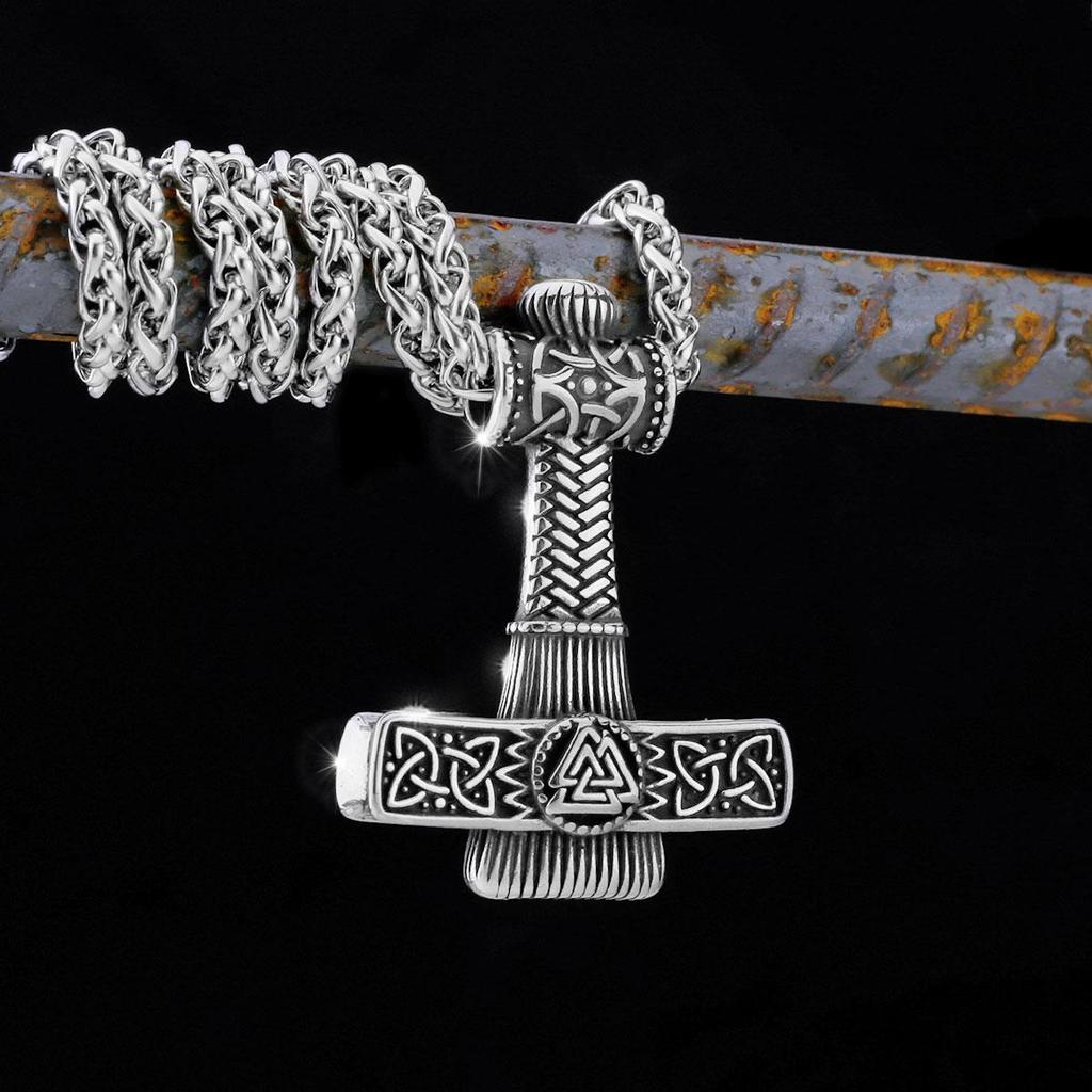 Скандинавский мужской винтажный кулон из нержавеющей стали, модный мужской модный кулон с молотком Тора викингов, подарок-амулет