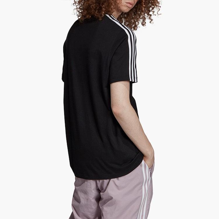 Adidas Originals Clover Retro 3-полосная футболка с круглым вырезом и короткими рукавами, мужские топы, черные ED6116