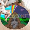 Bigfoot Galaxy Custom Name Round Area Rug Carpet Rug For Living Room Bedroom Sofa Playroom Decor Nonslip Floor Mat