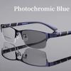 Smart Photochromic Near Sight Sun Glasses For Business Women Men Retro Metal Half Frame Myopia Eyewear Anti-Uv Minus Goggles