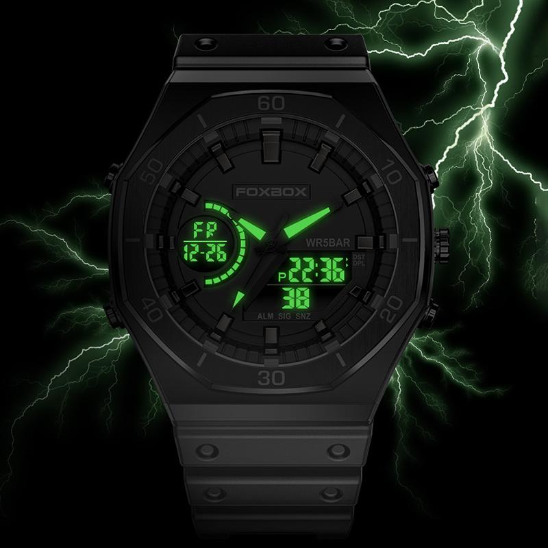 LIGE Luxury Brand Digital Sport Watches For Men 50M Waterproof Chronograph Alarm Clock Man Luminous Quartz Military Wrist Watch