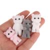 2Pcs Cat Bear Pendant Kawaii 3D Fluffy Flocking Charms Miniature Dolls Keychain Necklace Pendant Diy Crafts Jewelry Make