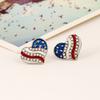 Аксессуары для вечеринки в честь Дня независимости Серьги-гвоздики в форме флага Серьги-гвоздики в форме сердца с пентаграммой и стразами Серьги-капли в форме масла
