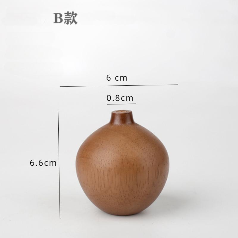 Винтажная ваза из цельного дерева, мини-набор цветов, столешница из сухих цветов, украшение для японской чайной комнаты, деревянный подарок