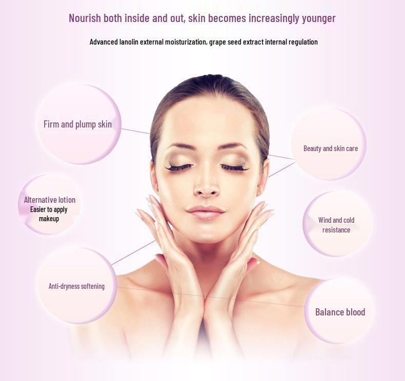 Australia Healthy Care Grape Seed & Lanolin Moisturizing Tone-Up Cream, Non-Greasy, 100g