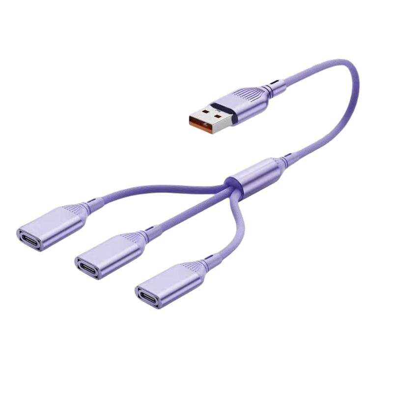 Многопортовый USB2.0 Type C Адаптер 3 Устройства Зарядка Для Компьютера Автомобиля Домашнего Офиса Пластик и Металл