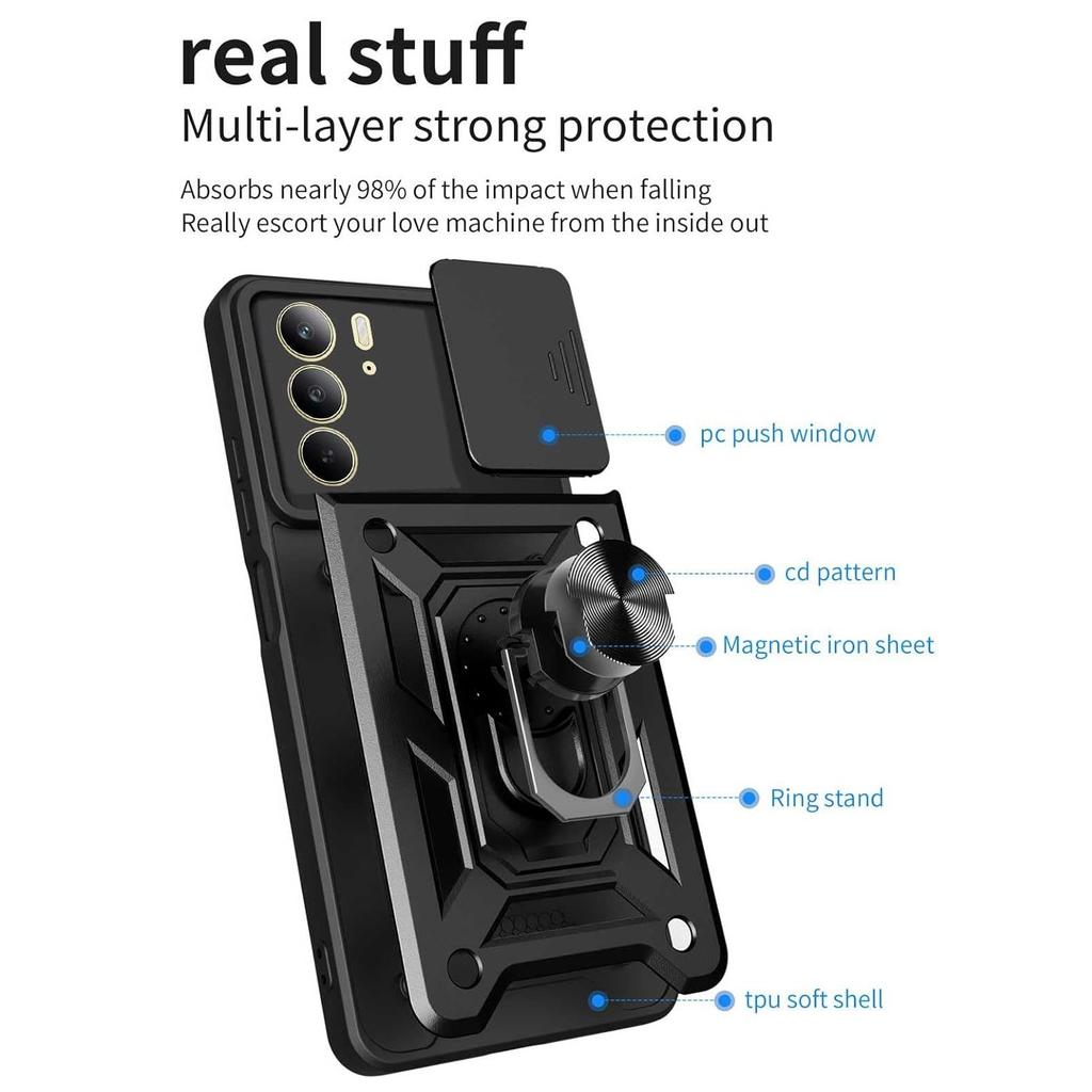 Armor Case For Realme C75 4G Cover Lens Protection With Ring Magnetic Holder Coque Fundas