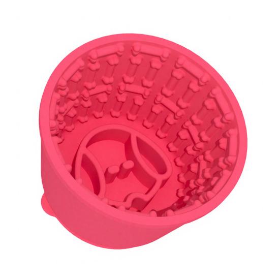 Миска-лизун для медленного кормления собаки способствует здоровому и спокойному питанию. Текстурированная силиконовая миска для собаки с присоской для всех размеров собак. Уход и время еды.
