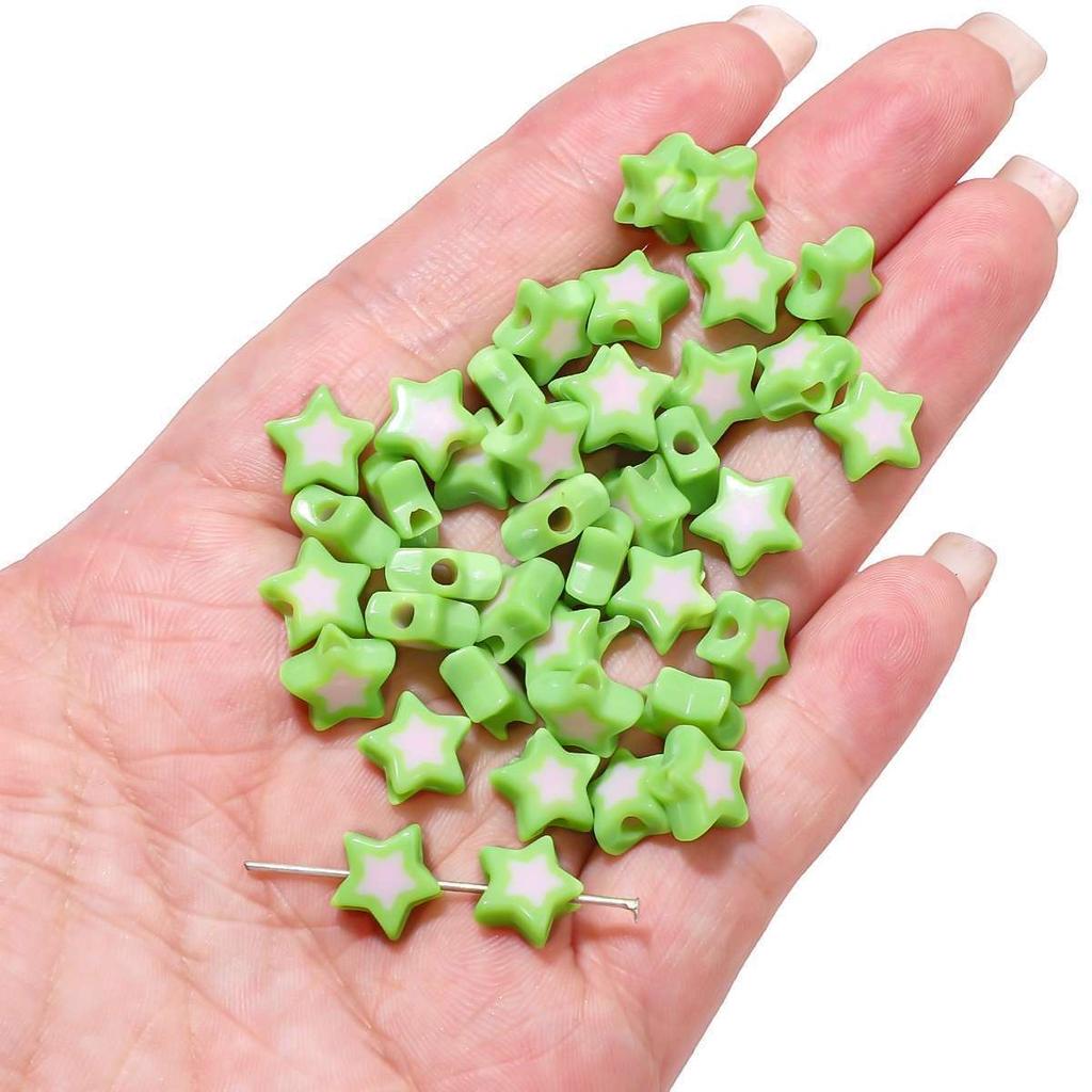 Бусины для браслетов ручной работы Акриловые двухцветные бусины Пентаграмма Бусины россыпью Бусины ручной работы Ожерелье из бисера своими руками Ювелирные изделия Аксессуары