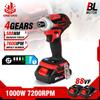 588N.M Brushless Electric Drill Cordless Screwdriver With 3 LED Light 5 Speed Torque Lithium-Ion Battery For 21V 18V Tools