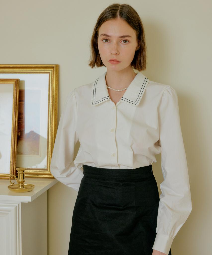YUPPE Color Stitch Shirt_White