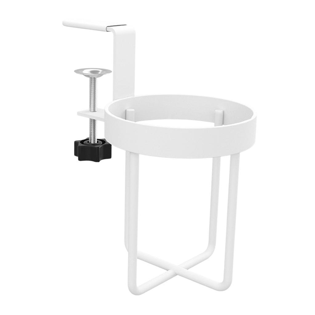 Clip on Desk Cup Holder Chair Drink Desktop Organizer Table White