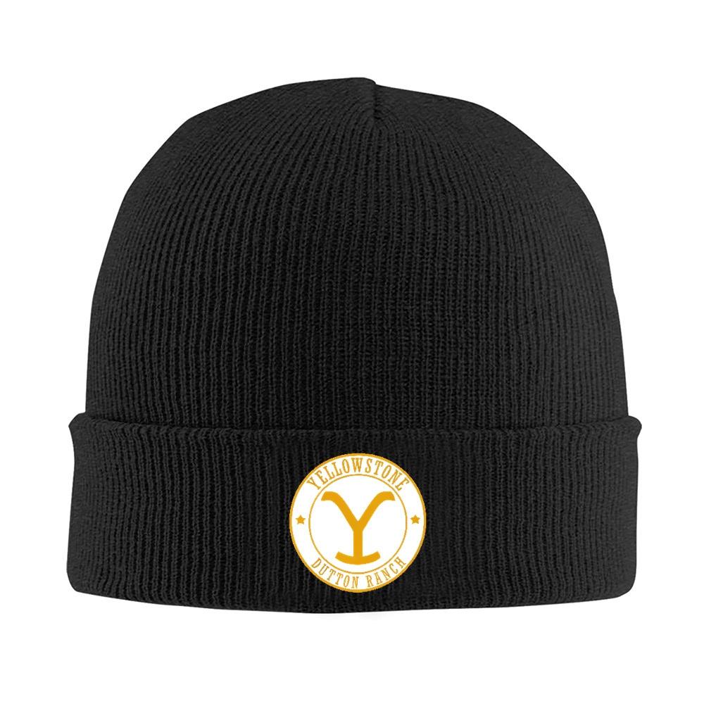 1pc Yellowstones Bonnet Hats Knitted Hat Adult Unisex Vintage Elastic Beanie Hats Autumn Gym Design Cap