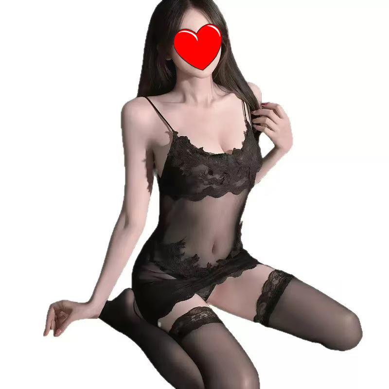 Новая пижама-слинг, облегающая бедра: Соблазнительный стиль с кружевной отделкой для зрелой, сексуальной элегантности