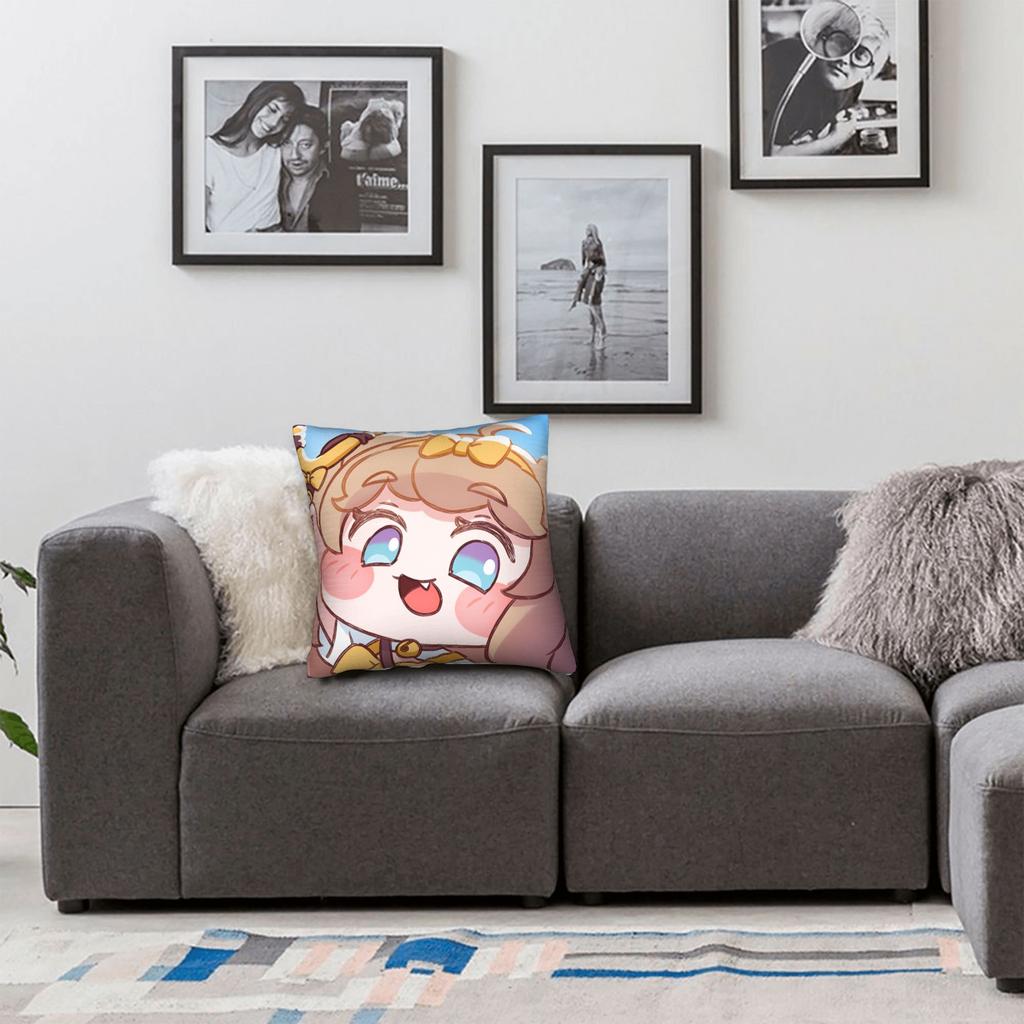 Kawaii Gaming T-Trickcals Pillow Case Vintage Pillow Cover Square Pillowcases For Sofa Car Home Decor