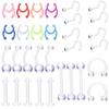 1 Set Transparent Acrylic Piercing Set No Piercing Nose Ring Navel Nail Tongue Nail Lip Ring