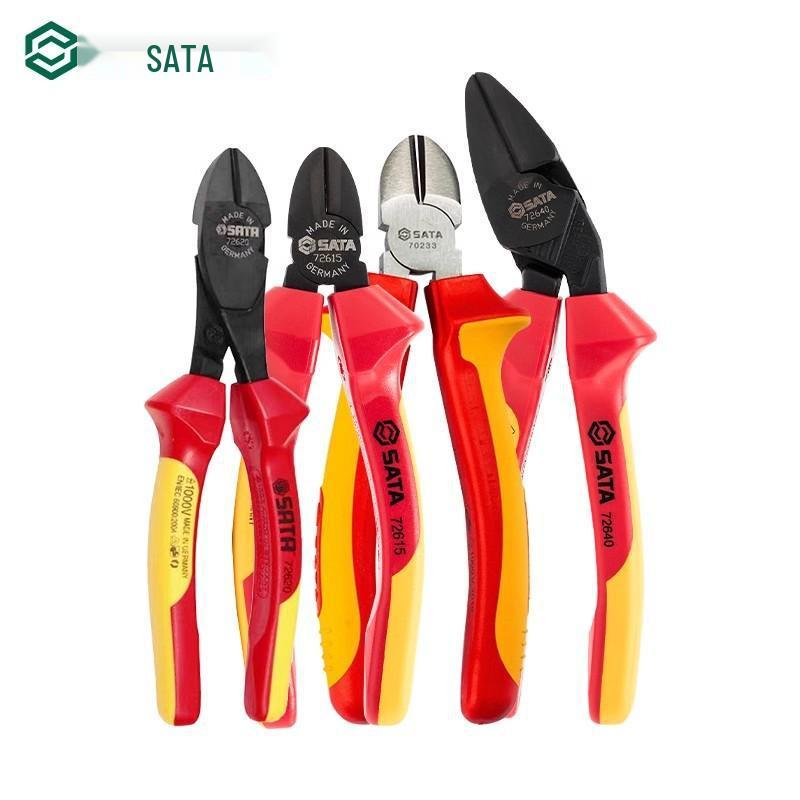 SATA 70232/70233 VDE Высоковольтные Изолированные Бокорезы и Кусачки для Литьевых Ушек