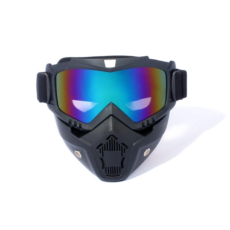 Unisex Ski Snowboard Mask Snowmobile Skiing Goggles Windproof Motocross Protective Glasses Safety Goggles with Mouth Filter