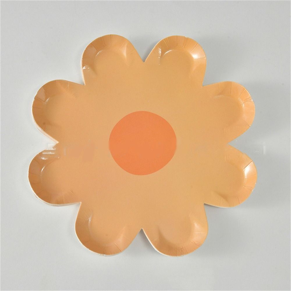 10pcs/set Picnic Cake Tray Daisy Tableware Paper Disposable Cake Plates Cute Flower Dinner Plates